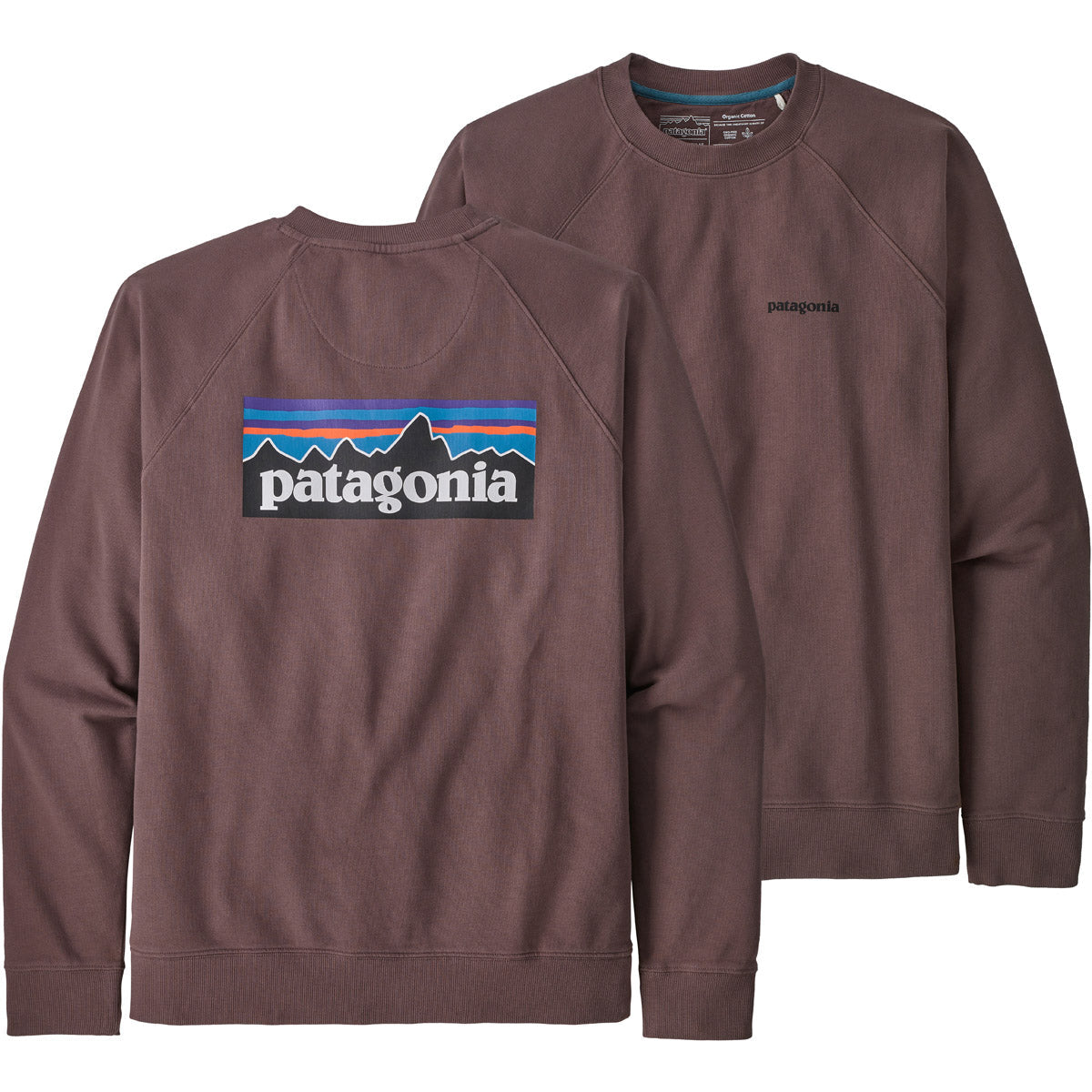 Patagonia Men&#39;s P-6 Logo Organic Crew Sweatshirt Dusky Brown