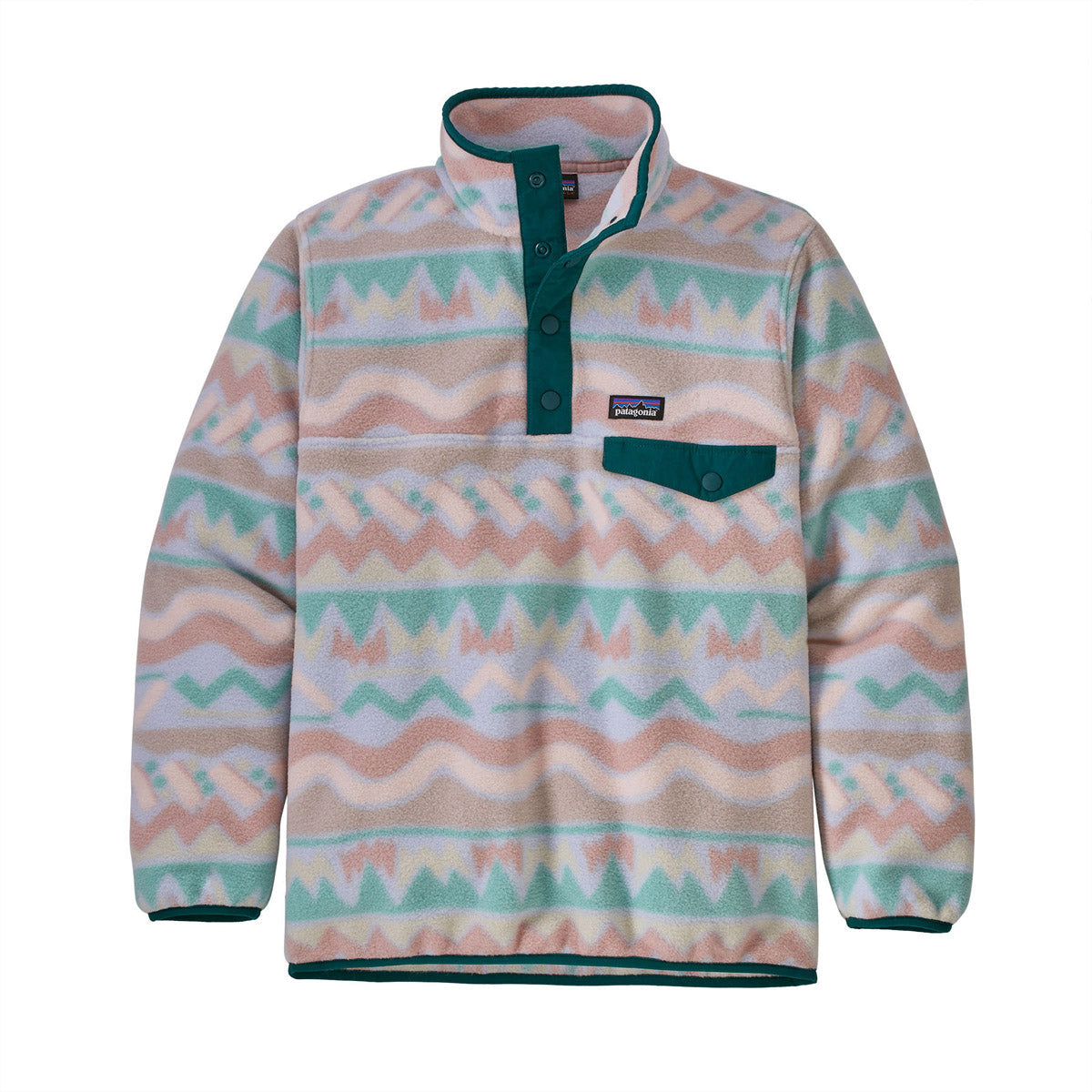 Patagonia Girls&#39; Lightweight Synchilla Snap-T Pullover Lofoten Geo: Beluga