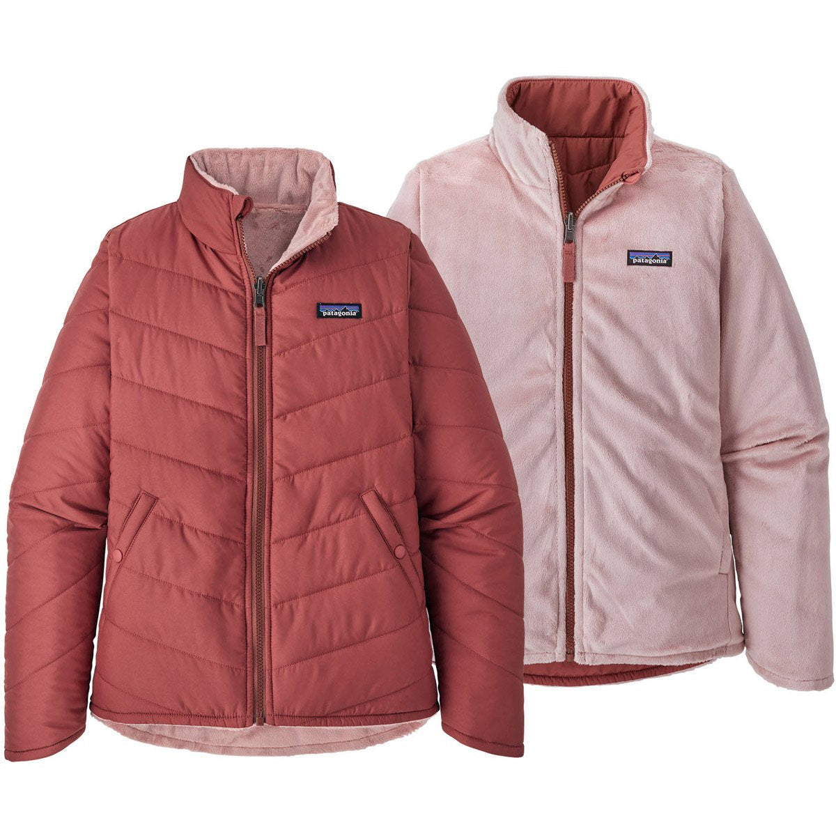 Patagonia Girls&#39; Reversible Snow Flower Jacket Rosehip