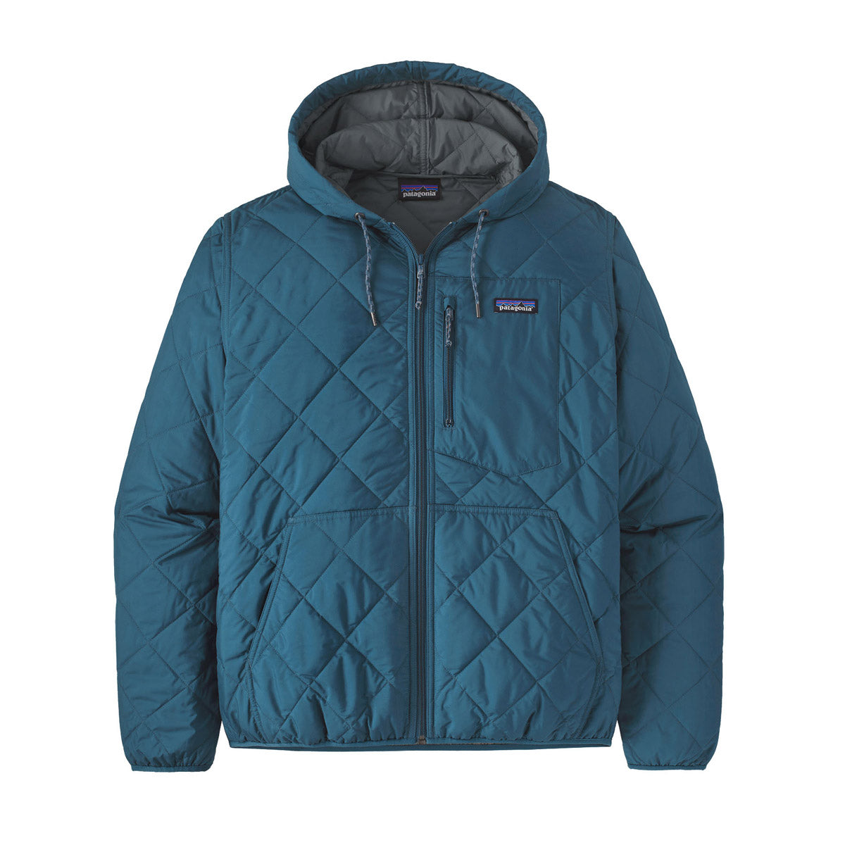 Patagonia Men&#39;s Diamond Quilted Bomber Hoody Wavy Blue