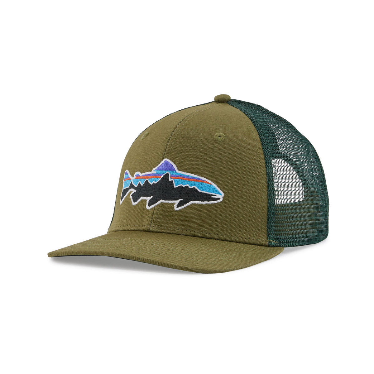 Patagonia Fitz Roy Trout Trucker Hat Wyoming Green