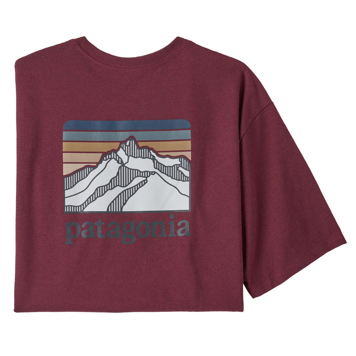 Patagonia Men&#39;s Line Logo Ridge Pullovercket Responsibili-Tee Sequoia Red