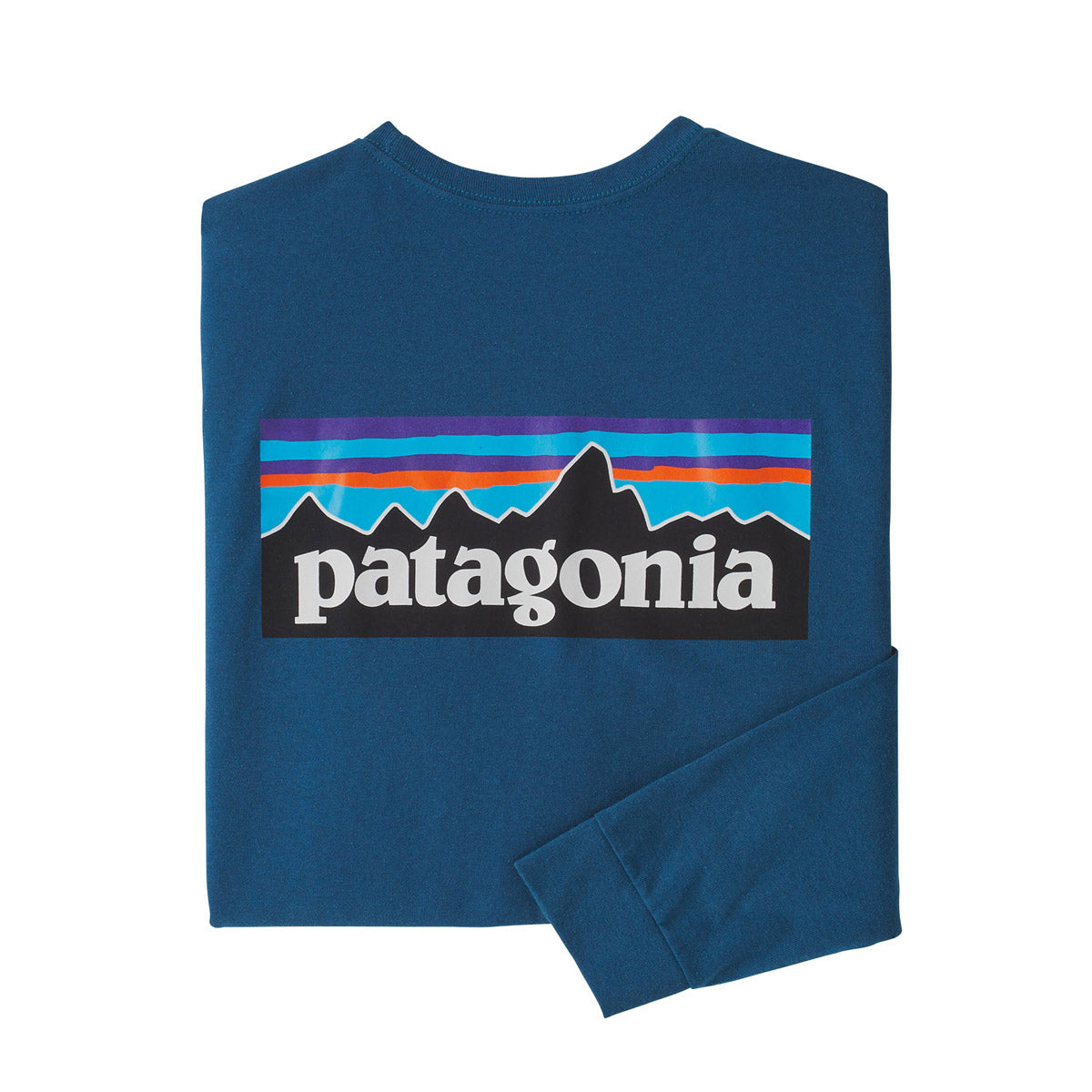 Patagonia Men's Long-Sleeved P-6 Logo Responsibili-Tee Wavy Blue