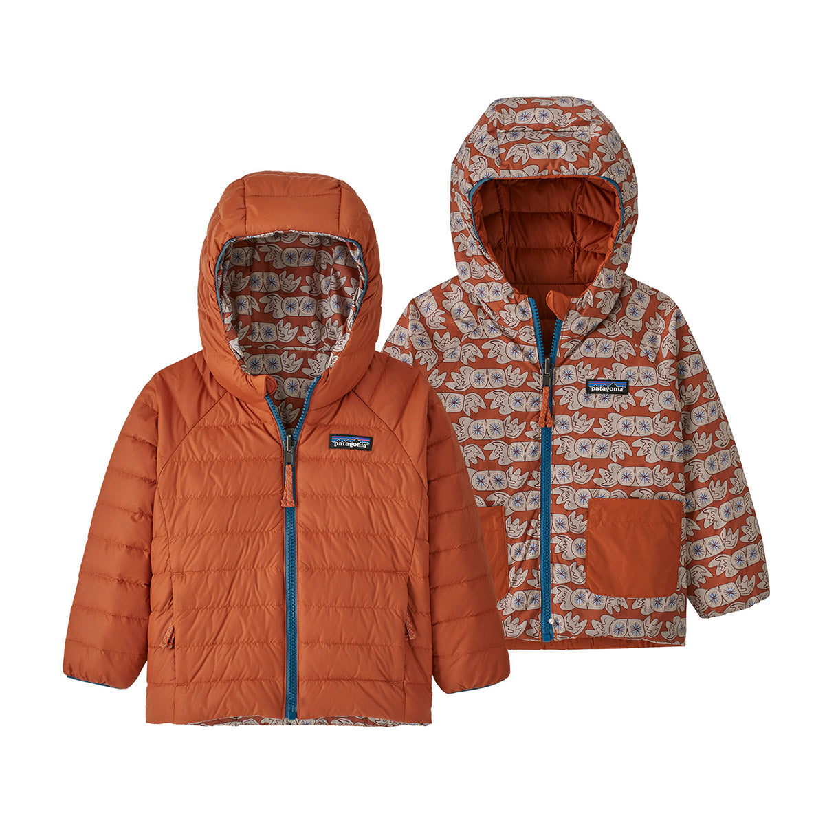 Patagonia Baby Reversible Down Sweater Hoody Owl See You Later: Sandhill Rust