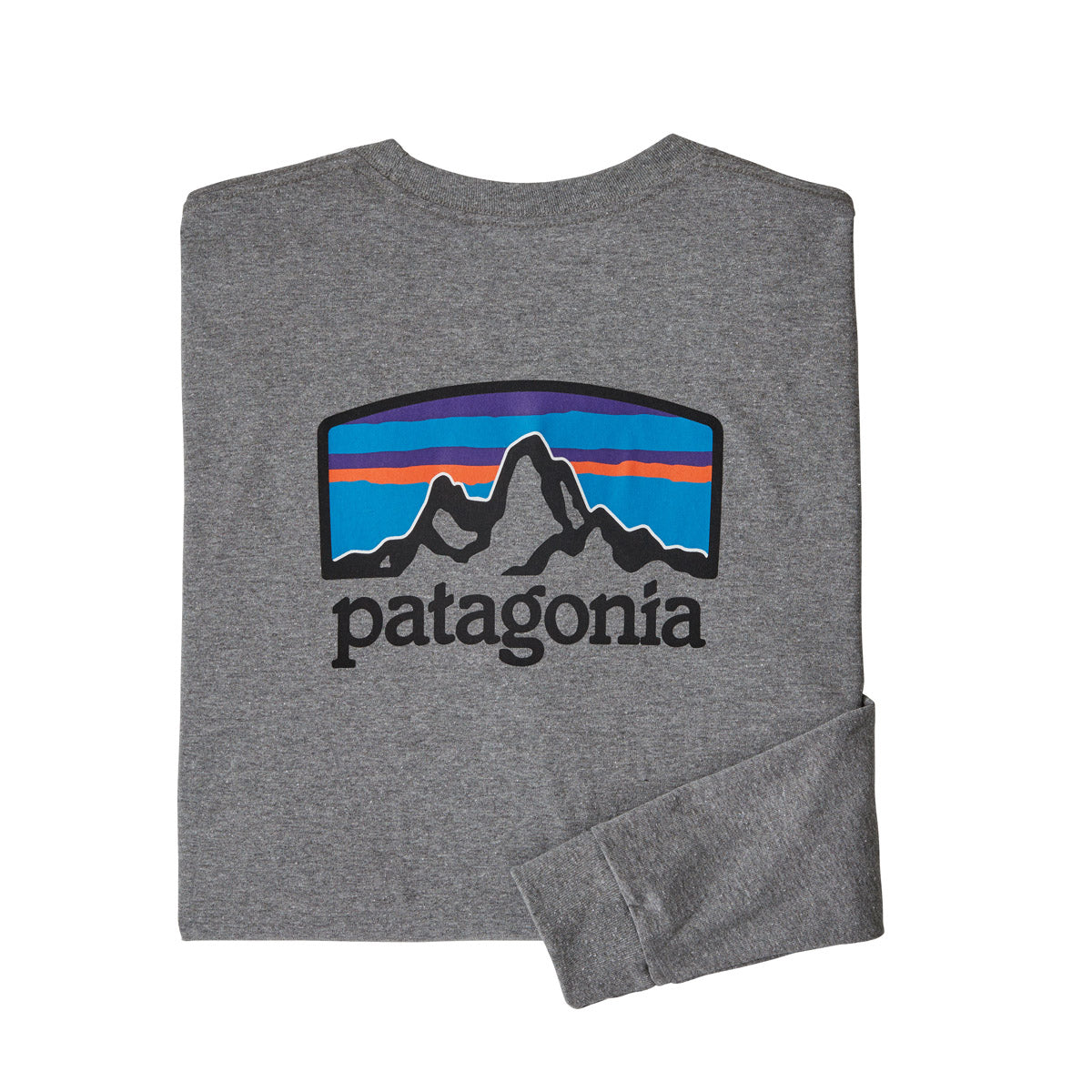 Patagonia Men&#39;s Long-Sleeved Fitz Roy Horizons Responsibili-Tee Gravel Heather