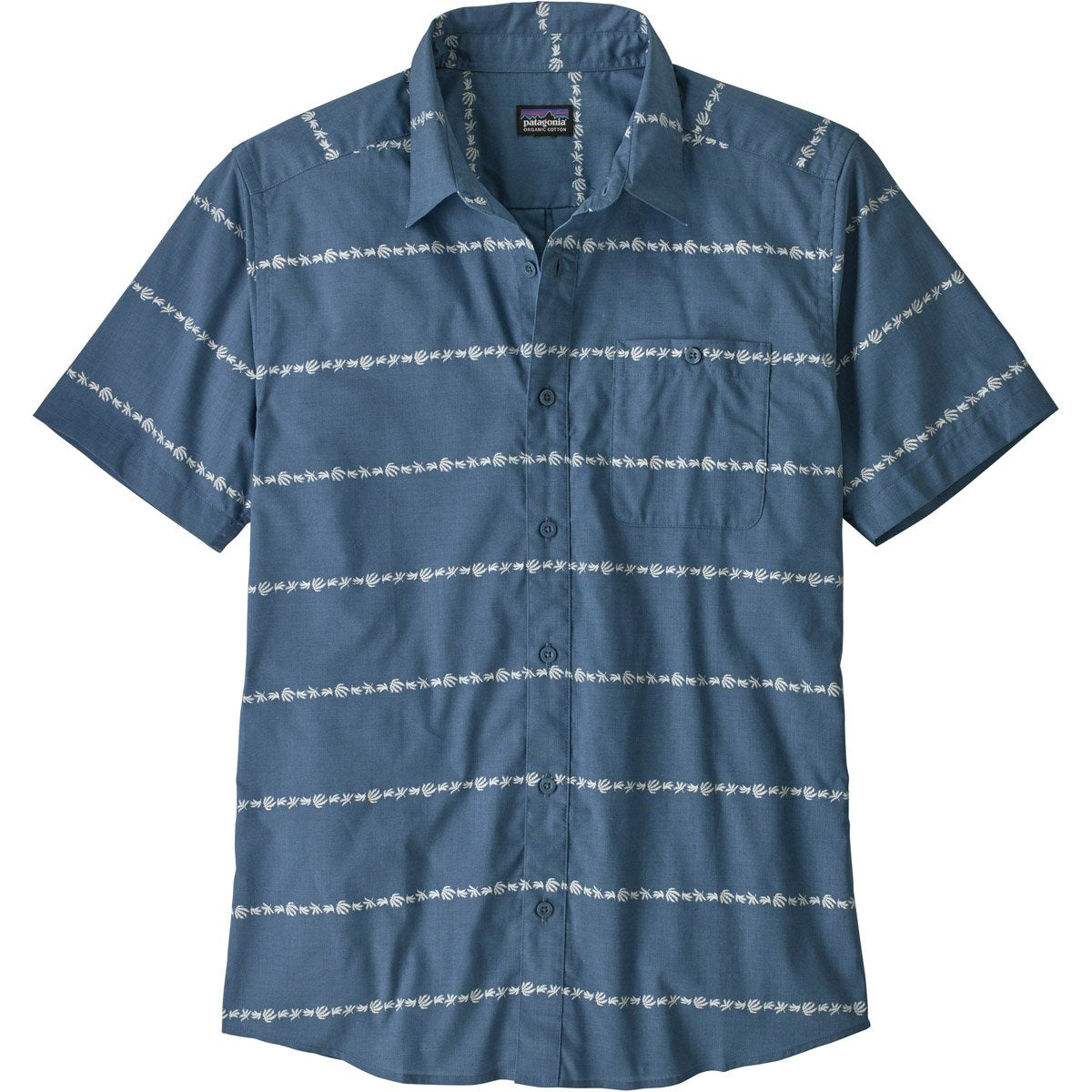 Patagonia Men&#39;s Go To Shirt Hemp Stripe: Pigeon Blue