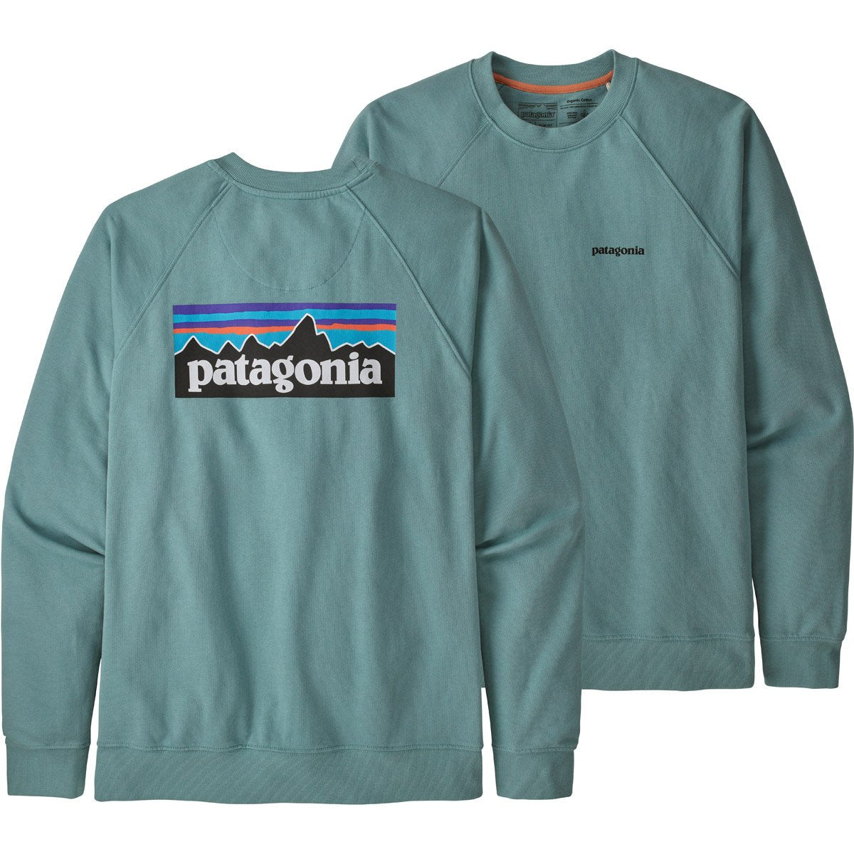 Patagonia Men&#39;s P-6 Logo Organic Crew Sweatshirt Upwell Blue