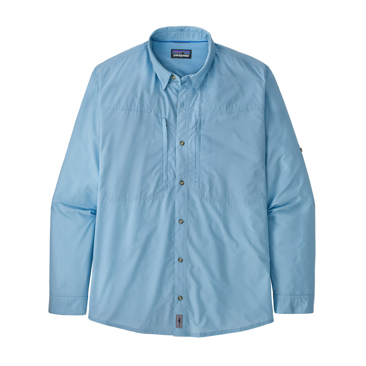 Patagonia Men&#39;s Long-Sleeved Sun Stretch Shirt Chambray: Lago Blue