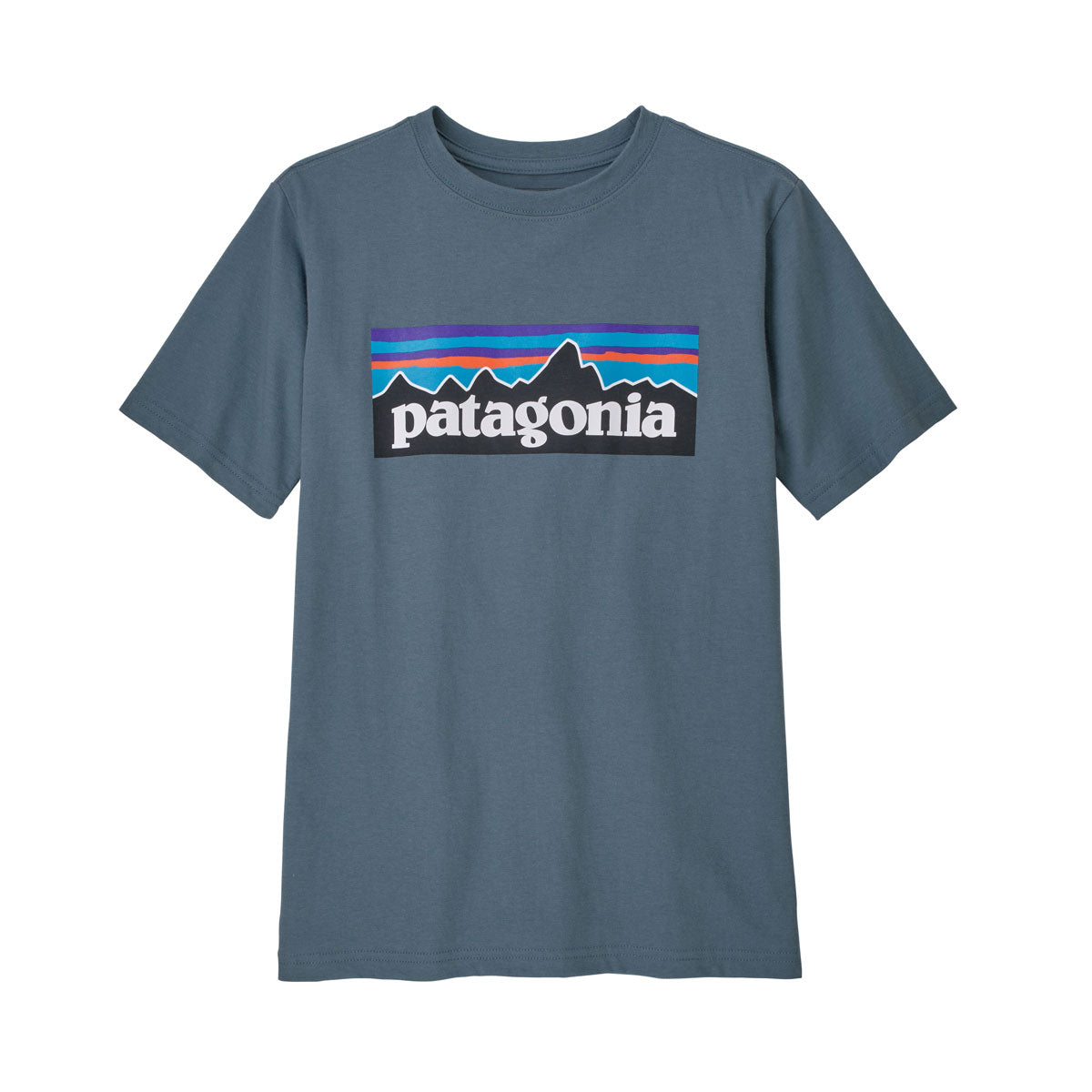 Patagonia Boys&#39; P-6 Logo Organic Cotton T-Shirt Plume Grey