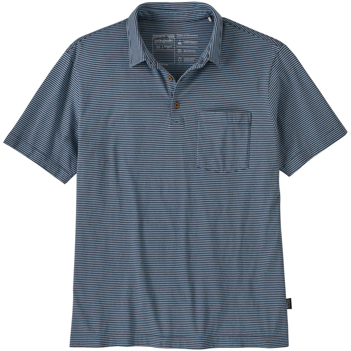 Patagonia Men&#39;s Cotton in Conversion Lightweight Pulloverlo Shirt Fathom Stripe: New Navy