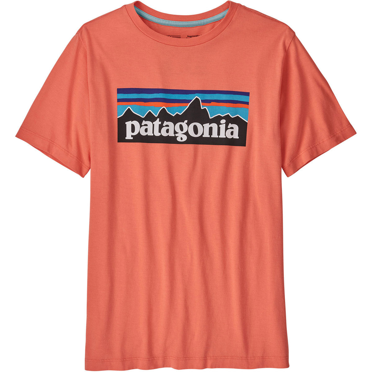Patagonia Kids' Regenerative Organic Certified Cotton P-6 Logo T-Shirt Coho Coral