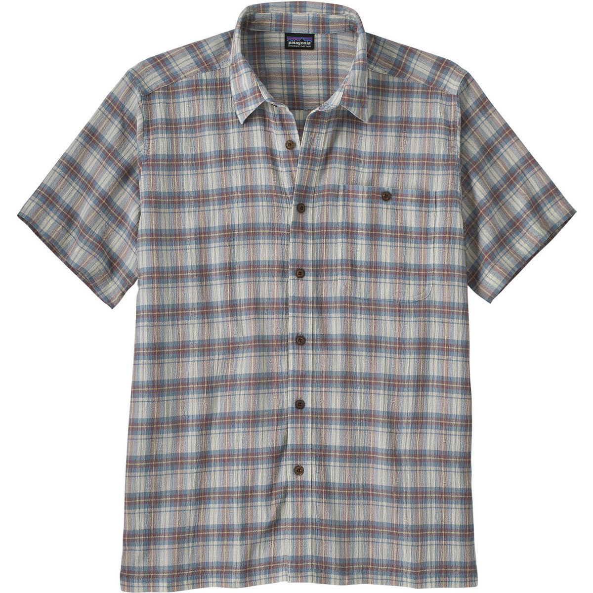 Patagonia Men's A/C Button Up Shirt Breezy Plaid: Steam Blue