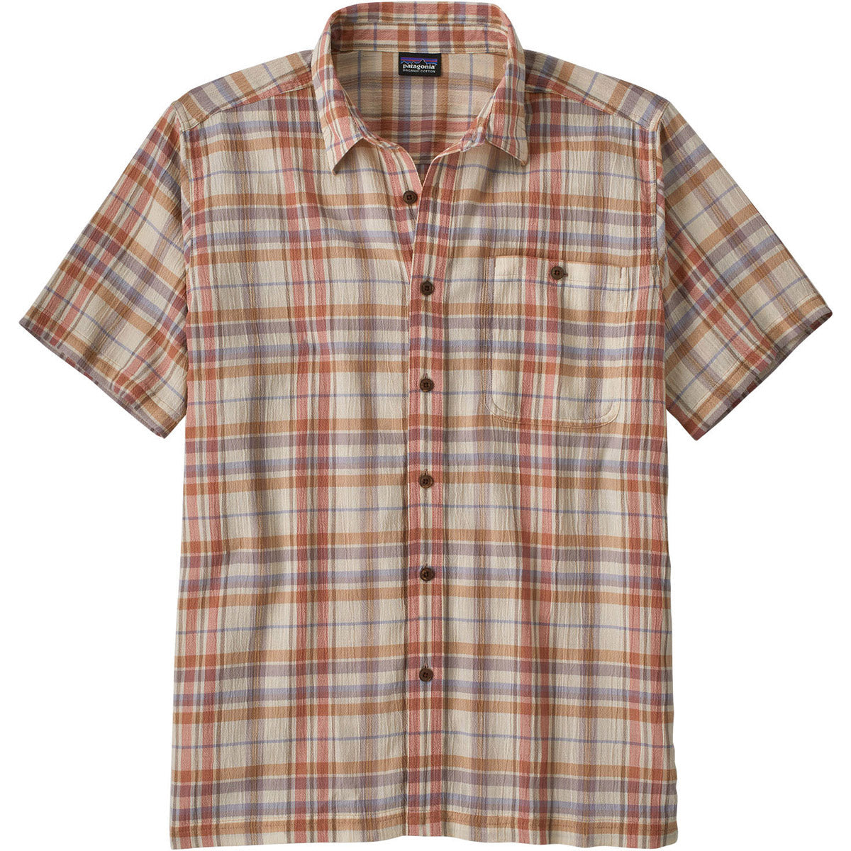 Patagonia Men's A/C Button Up Shirt Paint Plaid: Quartz Coral