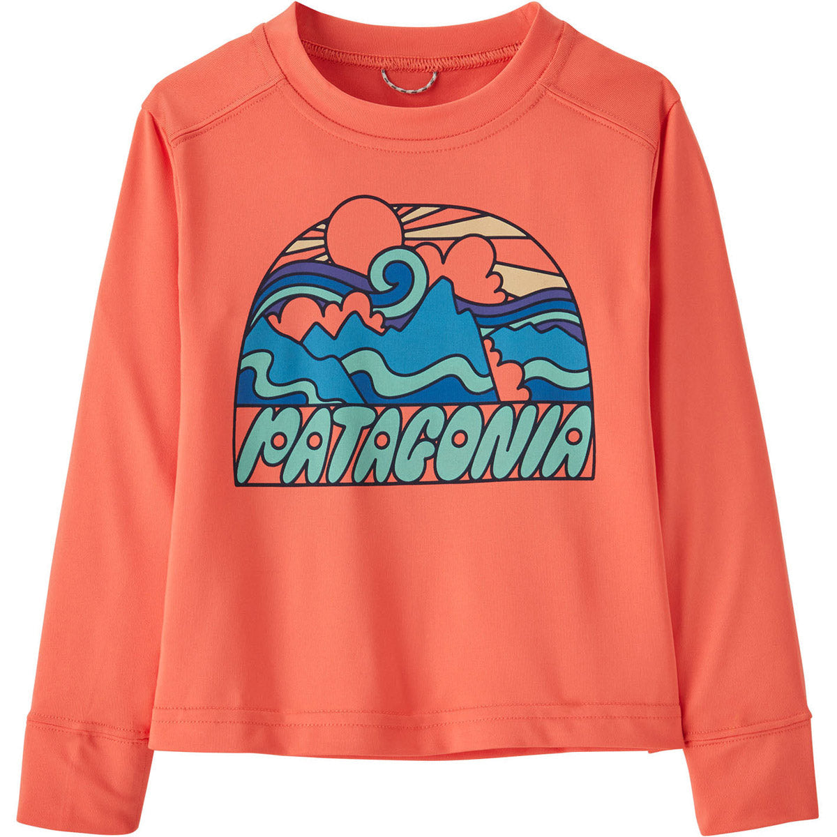 Patagonia Baby Long-Sleeved Capilene Silkweight UPF T-Shirt Fitz Roy Rays: Coho Coral