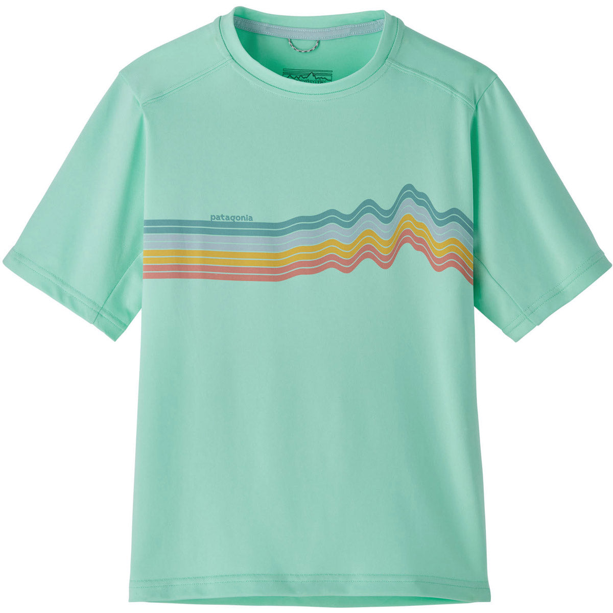 Patagonia Kids' Capilene Silkweight T-Shirt Ridge Rise Stripe: Early Teal