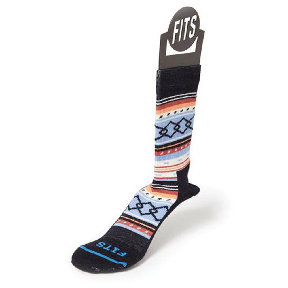 Fits Women's Casual Aztec Crew Socks Navy Serenity
