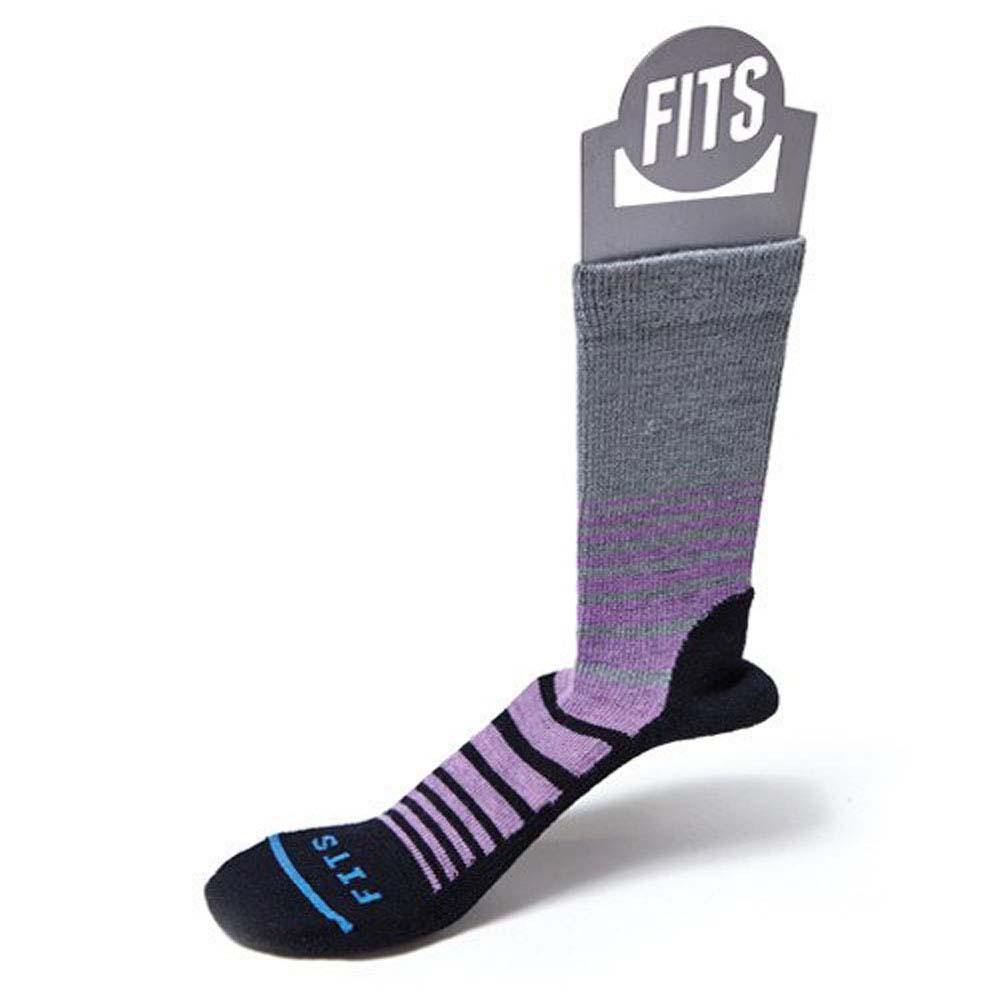 Fits Women&#39;s Casual Color Block Stripe Crew Socks Titanium Black