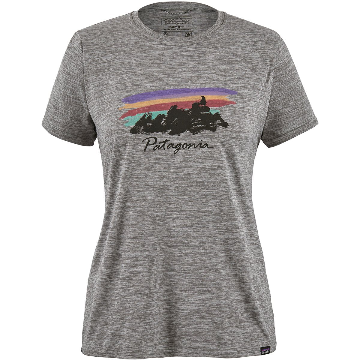 Patagonia Women&#39;s Cap Cool Daily Graphic Shirt Free Hand Fitz Roy: Feather Grey