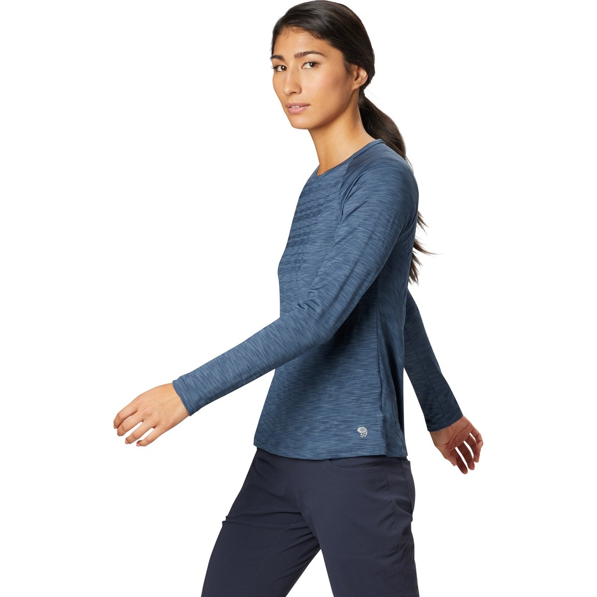 Mountain Hardwear Women&#39;s Mighty Stripe Long Sleeve T Zinc