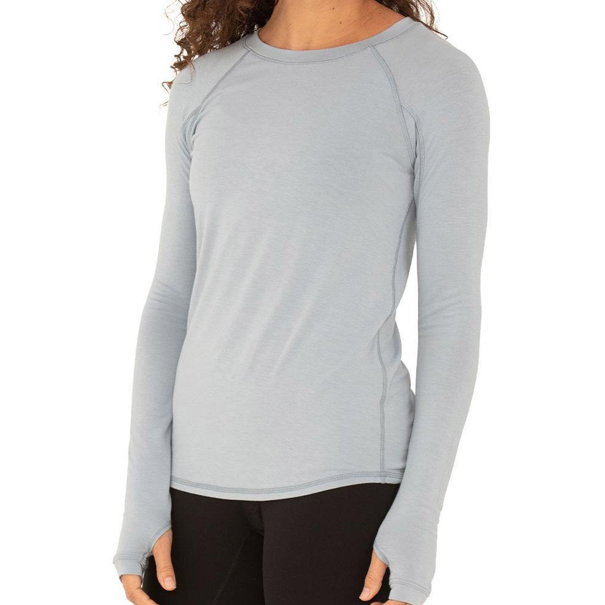 Free Fly Apparel Women&#39;s Bamboo Midweight Long Sleeve Cays Blue