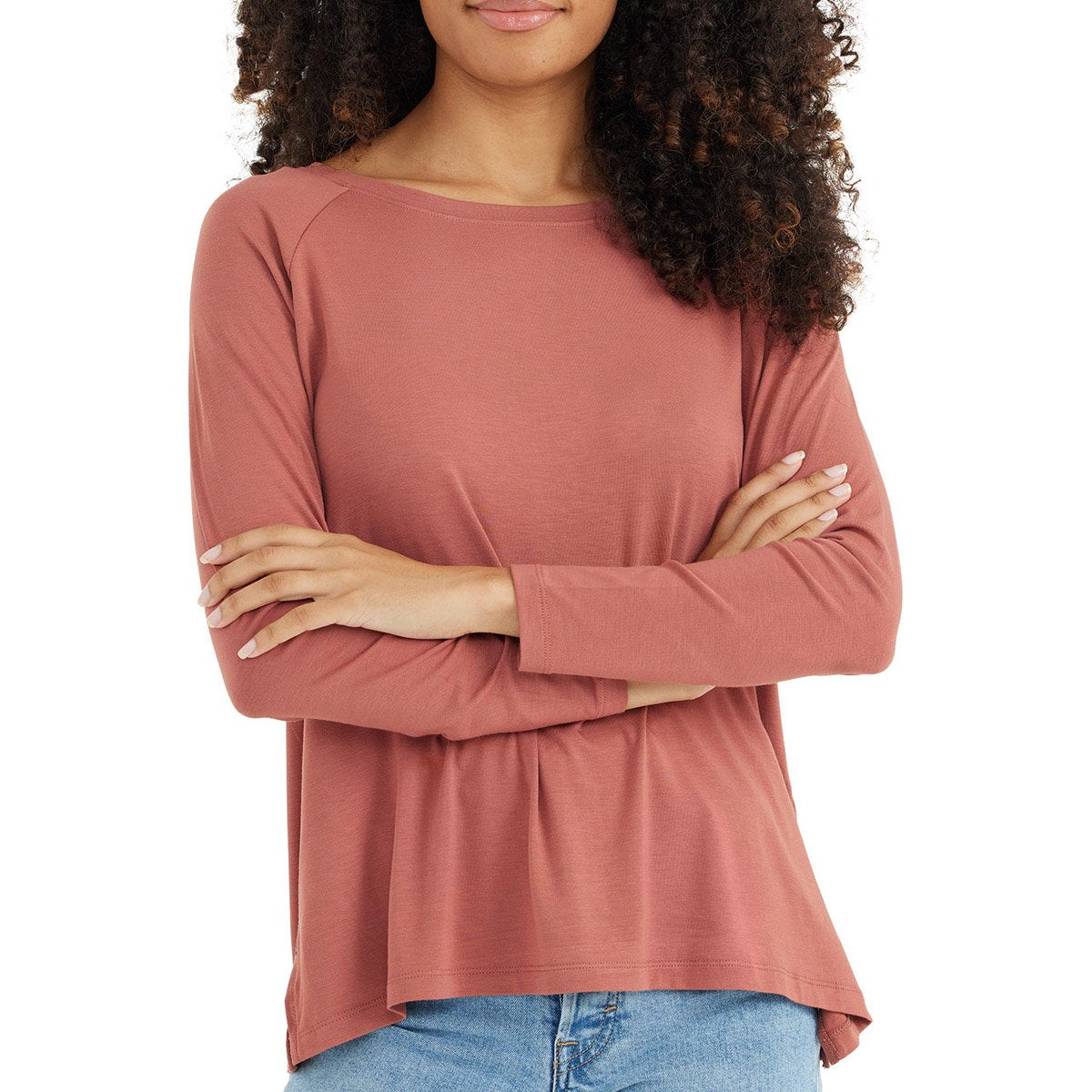 Free Fly Apparel Women&#39;s Bamboo Everyday Flex Long Sleeve Rosewood