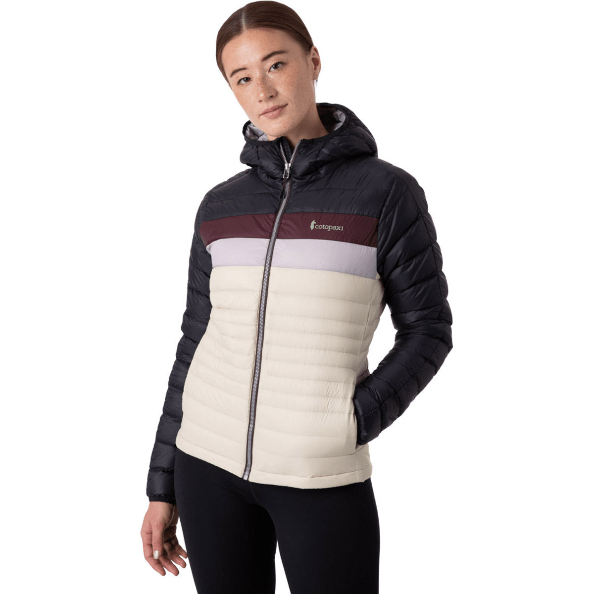 Cotopaxi Women&#39;s Fuego Hooded Down Jacket Black/Cream
