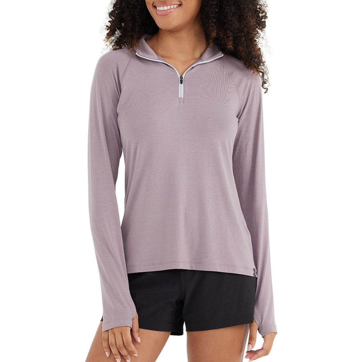 Free Fly Apparel Women&#39;s Bamboo Flex Quarter Zip Purple age / S