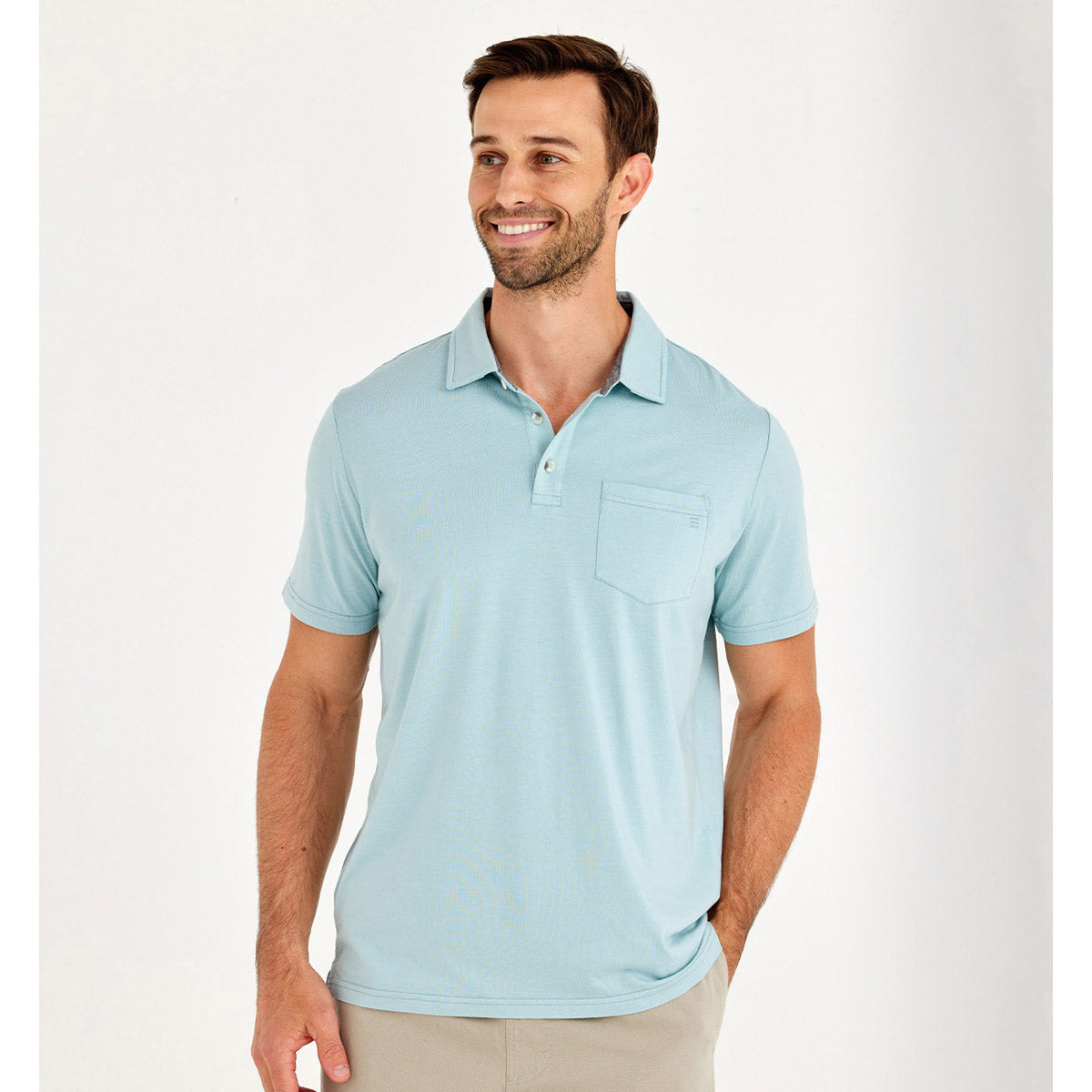 Free Fly Apparel Men&#39;s Bamboo Heritage Polo Flats Blue