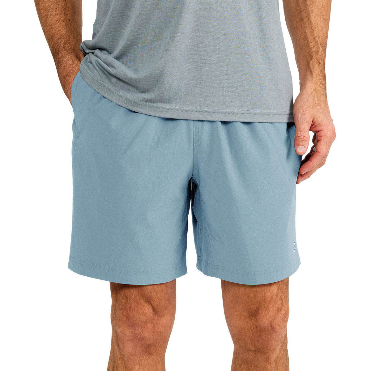 Free Fly Apparel Men&#39;s Lined Breeze Short - 7.5&quot; Blue Fog