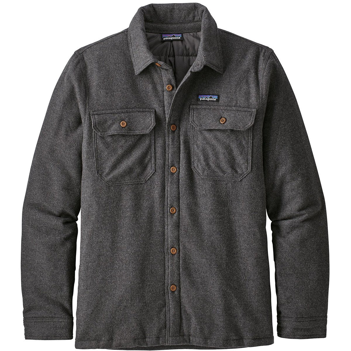 Patagonia Men&#39;s Insulated Fjord Flannel Jacket Forge Grey