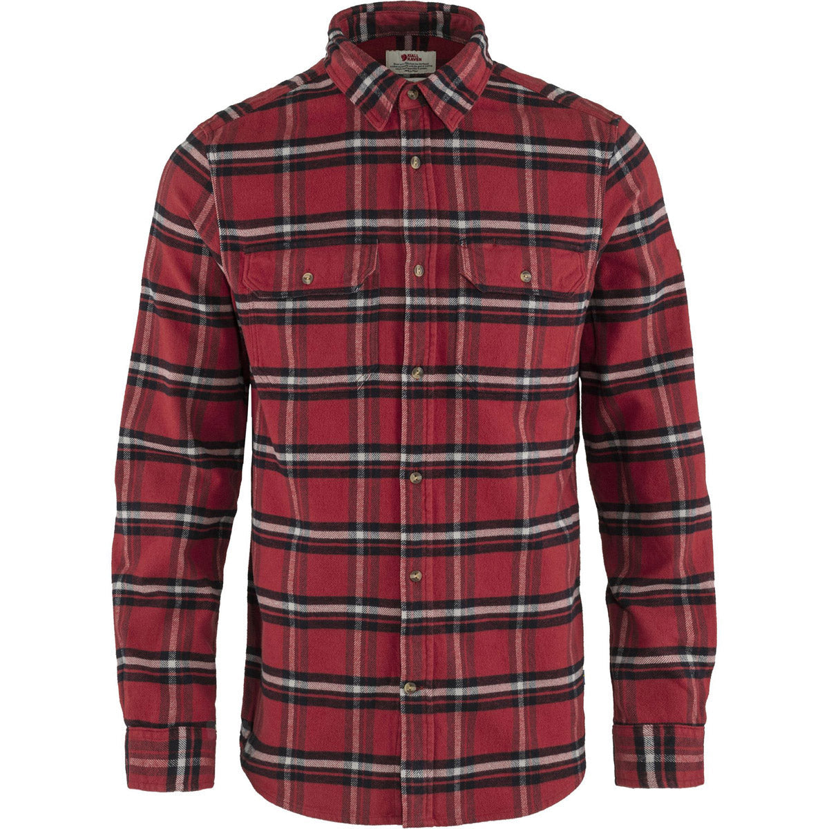 Fjallraven Men&#39;s Ovik Heavy Flannel Shirt Red Oak/Fog