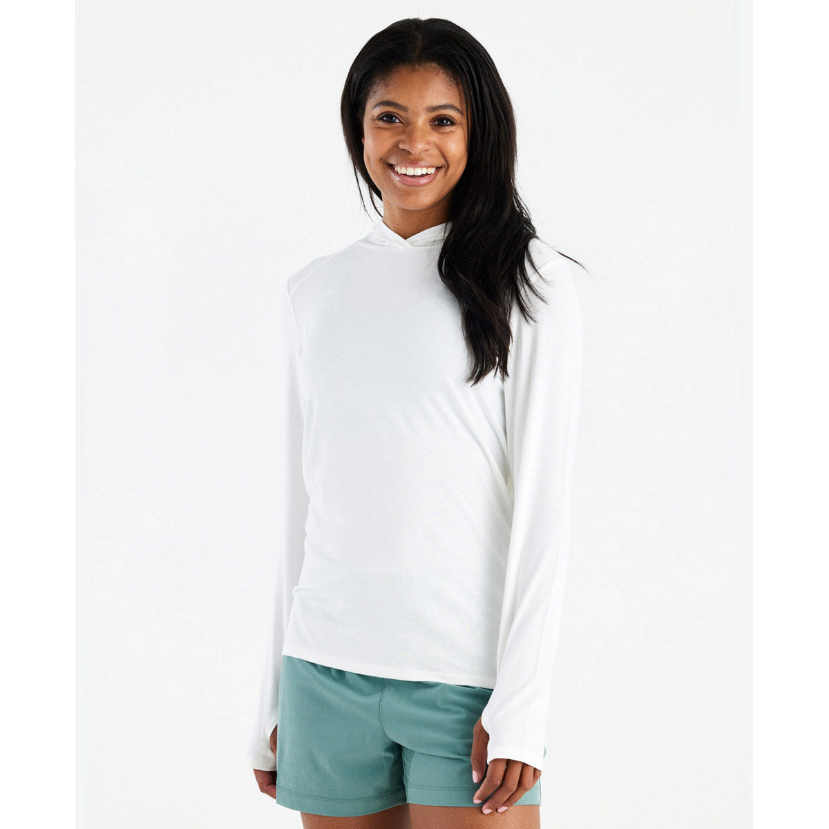 Free Fly Apparel Women&#39;s Bamboo Shade Hoodie II Bright White