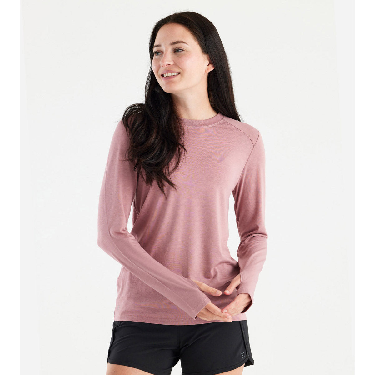 Free Fly Apparel Women&#39;s Bamboo Shade Long Sleeve II Ash Rose