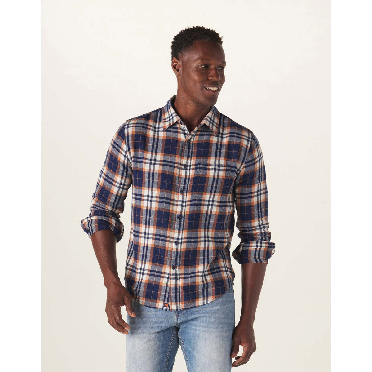 The Normal Brand Men&#39;s Stephen Button Up Shirt Auburn Plaid